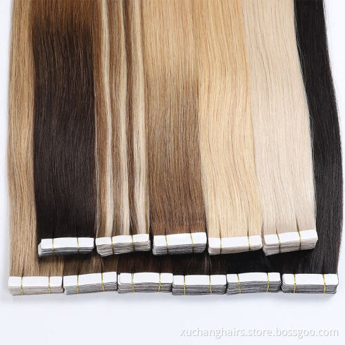 Wholesale Brazilian natural hair extension human Seamless bone Straight Virgin Blonde 100% Remy Hair Extension Tape In Vendors